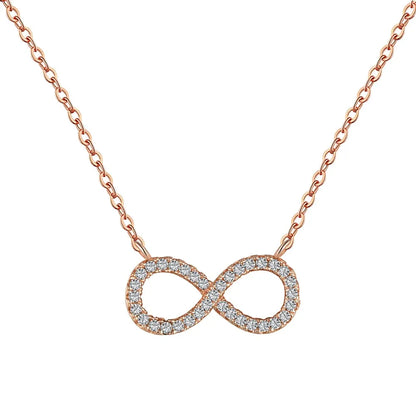 18K Gold Plated  Dainty Infinity Pendants 925 Sterling Silver Necklaces for Women Eternal Friendship Necklace Bijoux Femme Collier