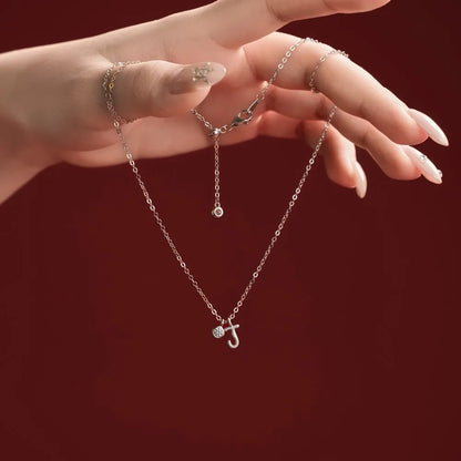 925 Silver J Initial 5A CZ Necklace DY191883 product image 2