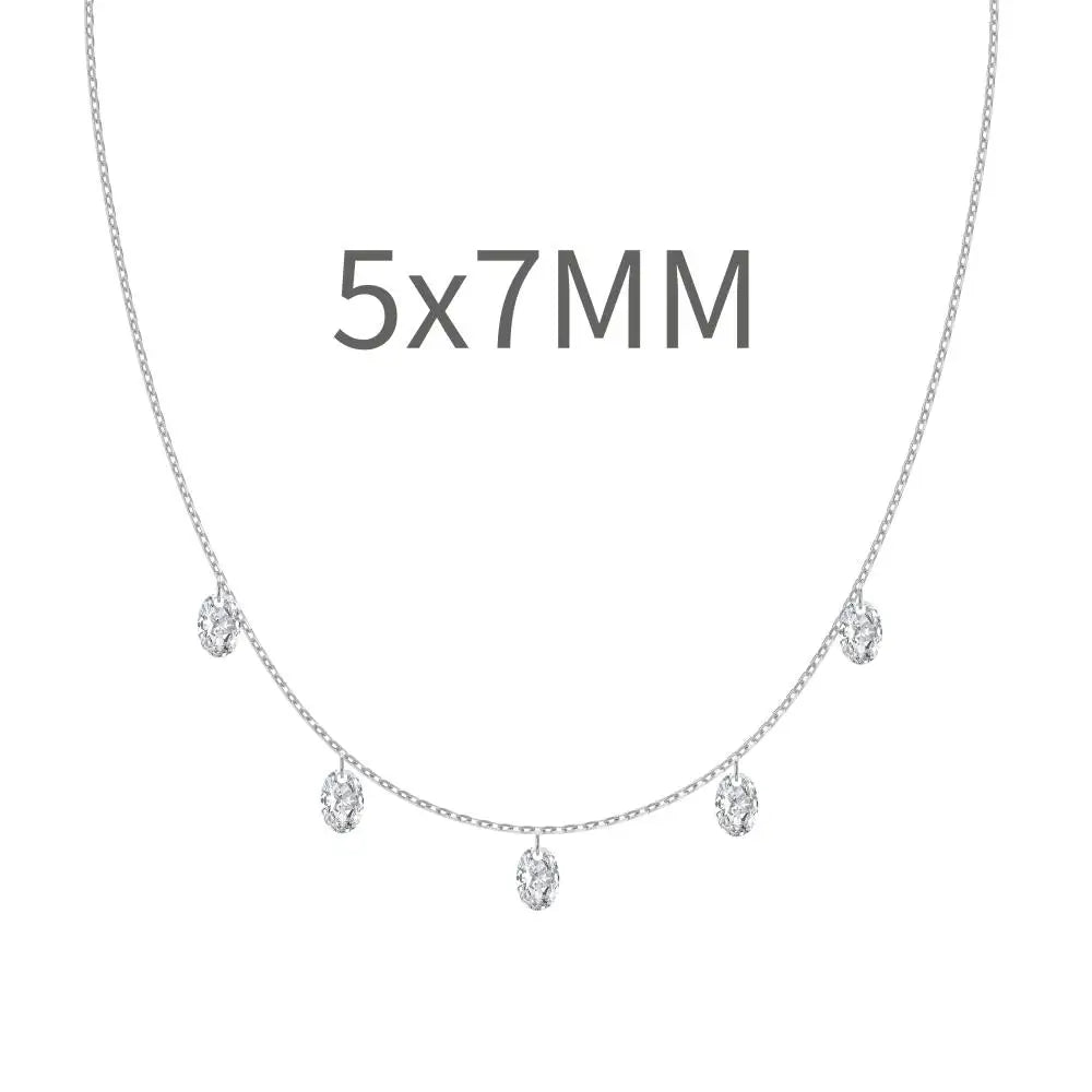 925 Sterling Silver CZ Bridal Lariat Necklace product image 9