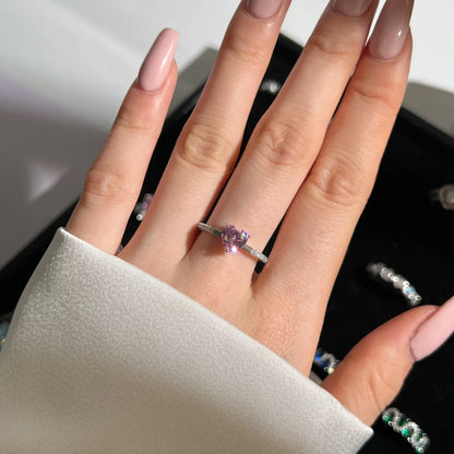 925 Silver Heart CZ Engagement Ring DY121048 product image 3