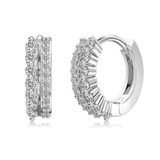 S925 Silver Jewelry Hypoallergenic Luxury Sparkle Shinny 18K Gold Plated Earring Cz Cubic Zirconia Hoop Earrings Women