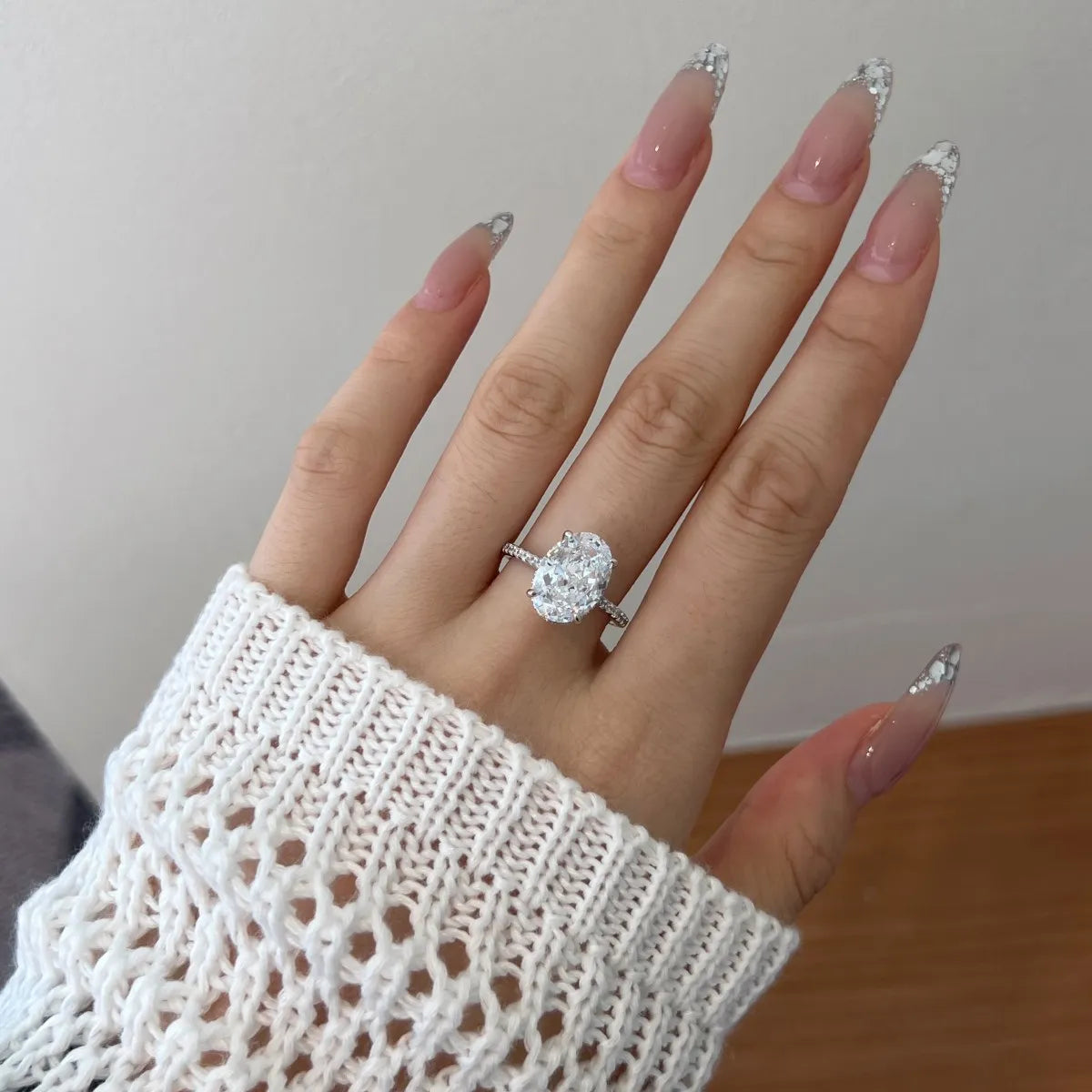 925 Silver CZ Minimalist Engagement Ring DY120167 product image 3