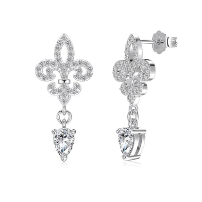 KAKODIY Charm Exclusive Design Rhodium 18K Gold Plated 925 Sterling Silver 5A Cubic Zirconia Iris Flower Stud Earrings Female