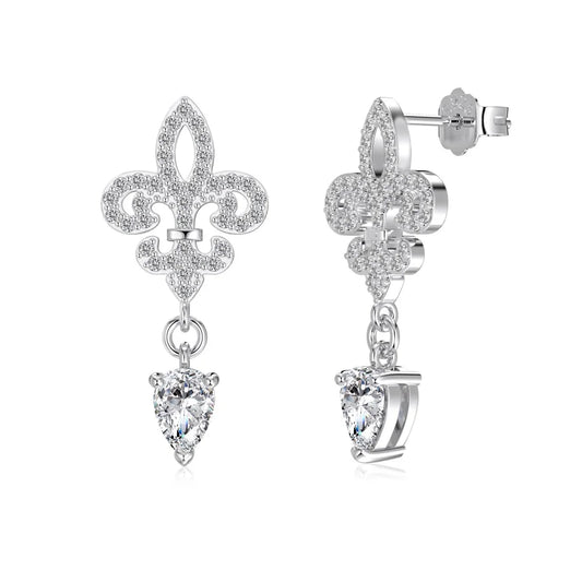 925 Silver Flower 5A CZ Stud Earrings 107112680032 product image 6