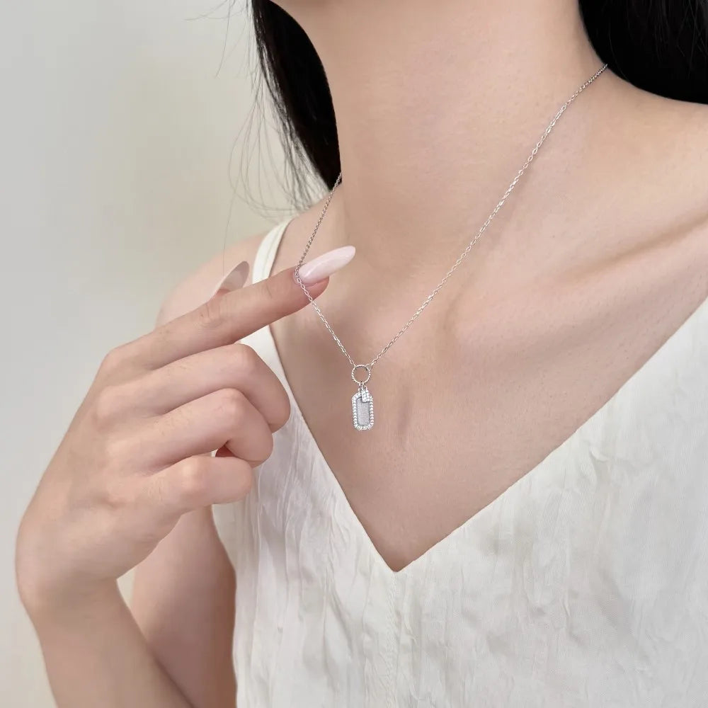 925 Sterling Silver CZ Pendant Necklace DY191501 product image 5