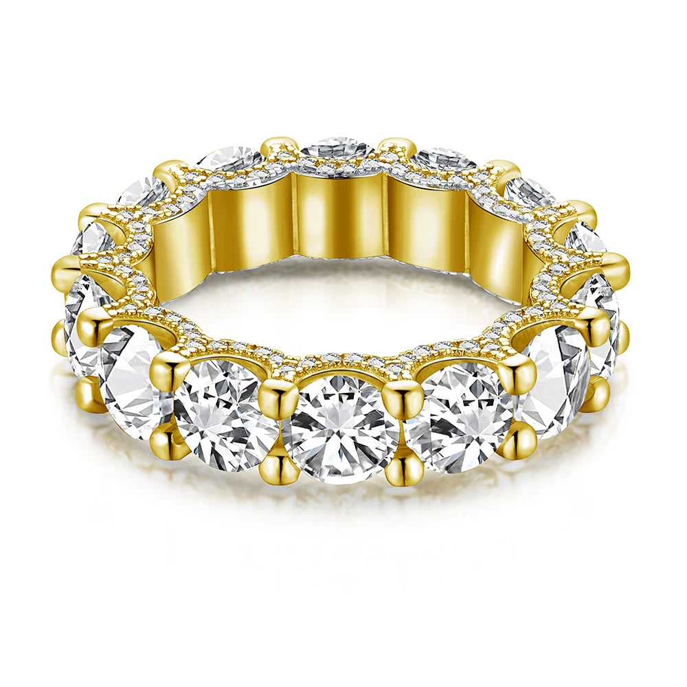 Fancy Luxury Trendy Double Layered Anniversary Diamond Engagement Wedding Bands CZ 5A S925 Rings
