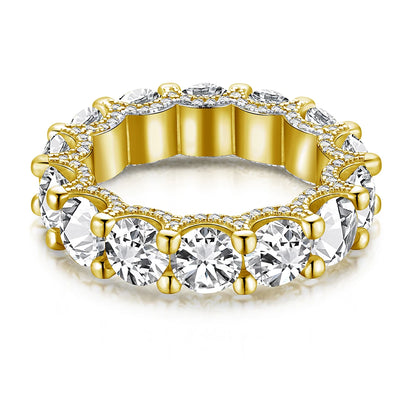 Fancy Luxury Trendy Double Layered Anniversary Diamond Engagement Wedding Bands CZ 5A S925 Rings