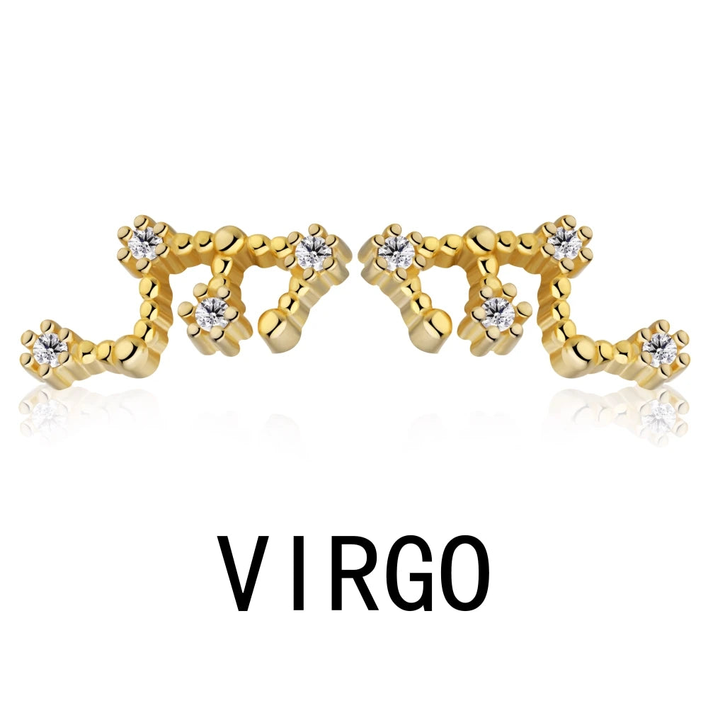 KAKODIY Aquarius Stud Earrings with Zircon 925 Sterling Silver Stud Christmas Gift Luxury Earrings Fashion