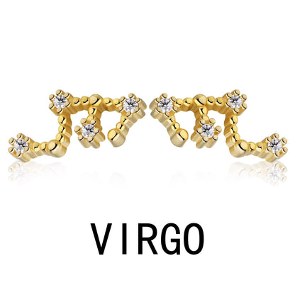 KAKODIY Aquarius Stud Earrings with Zircon 925 Sterling Silver Stud Christmas Gift Luxury Earrings Fashion