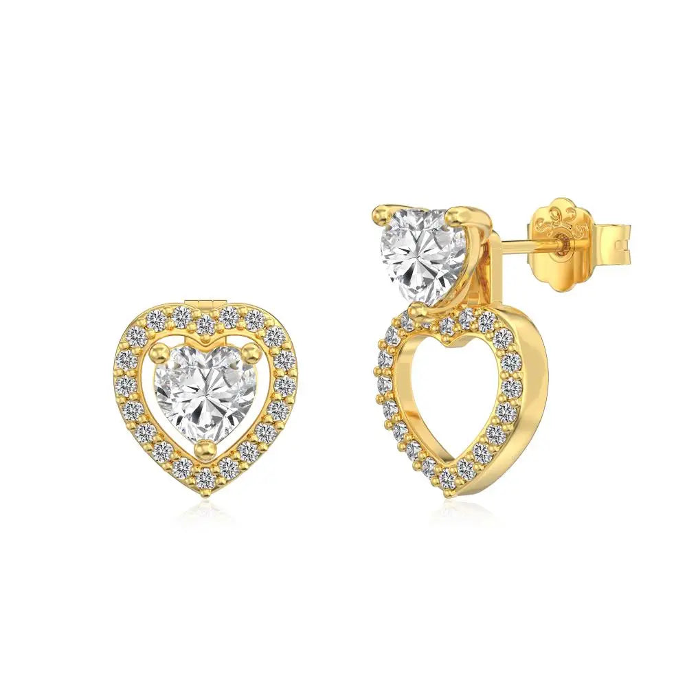 KAKODIY Multi-Wear Luxury Jewelry Earrings Fashion 925 Sterling Silver Ladies Heart Earrings