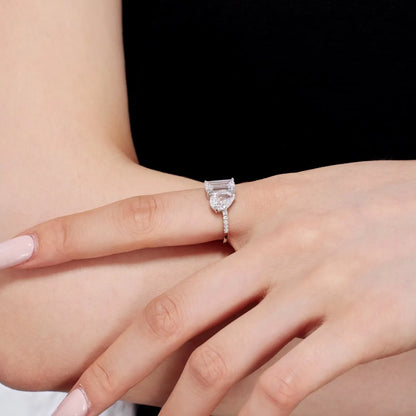 925 Silver CZ Bridal Engagement Ring DY121040 product image 3