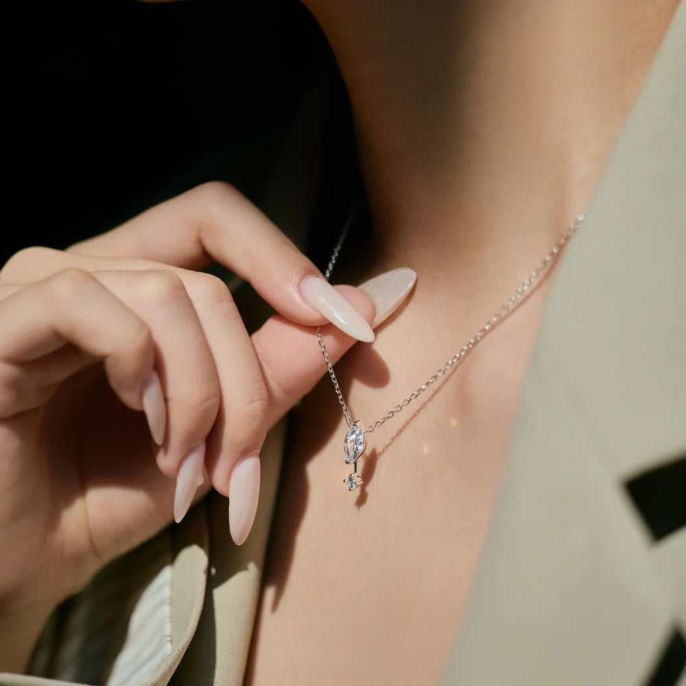 925 Silver 5A CZ Pendant Necklace DY191656 product image 4