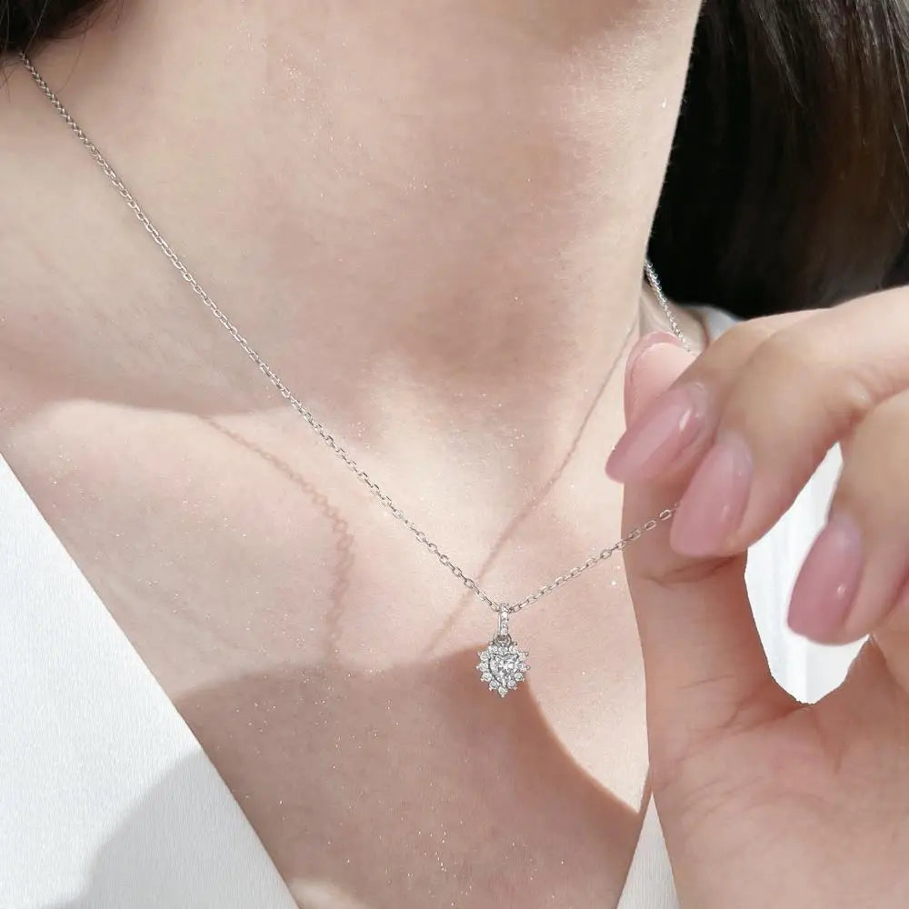 925 Sterling Silver Heart Bridal Lariat Necklace product image 6