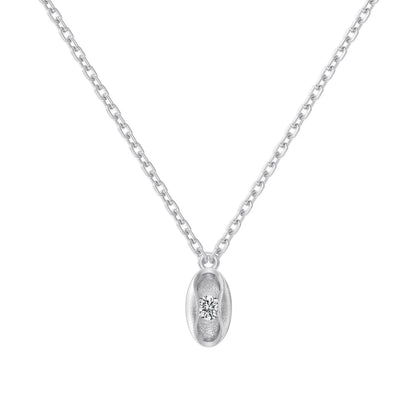Chic Charm Design Fine Jewelry 925 Sterling Silver Link Chain Solitaire 5A Cubic Zirconia Elegance Oval Pendant Necklace