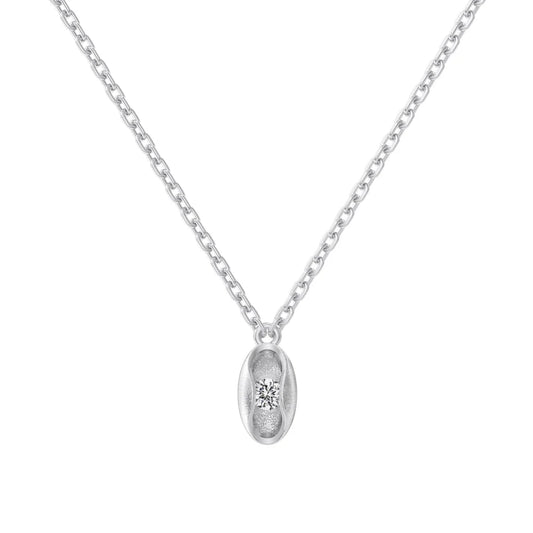 Chic Charm Design Fine Jewelry 925 Sterling Silver Link Chain Solitaire 5A Cubic Zirconia Elegance Oval Pendant Necklace