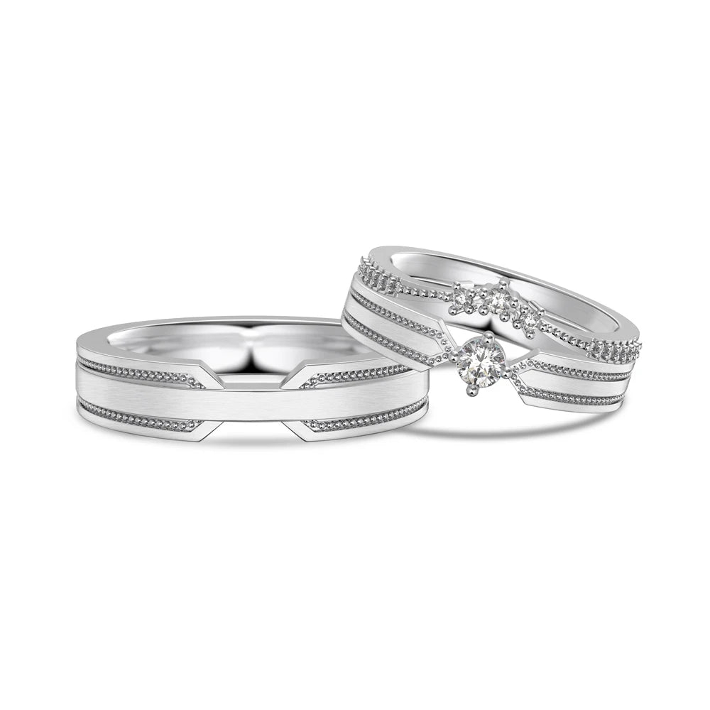 925 Sterling Silver CZ Personalized Wedding Ring by KAKODIY