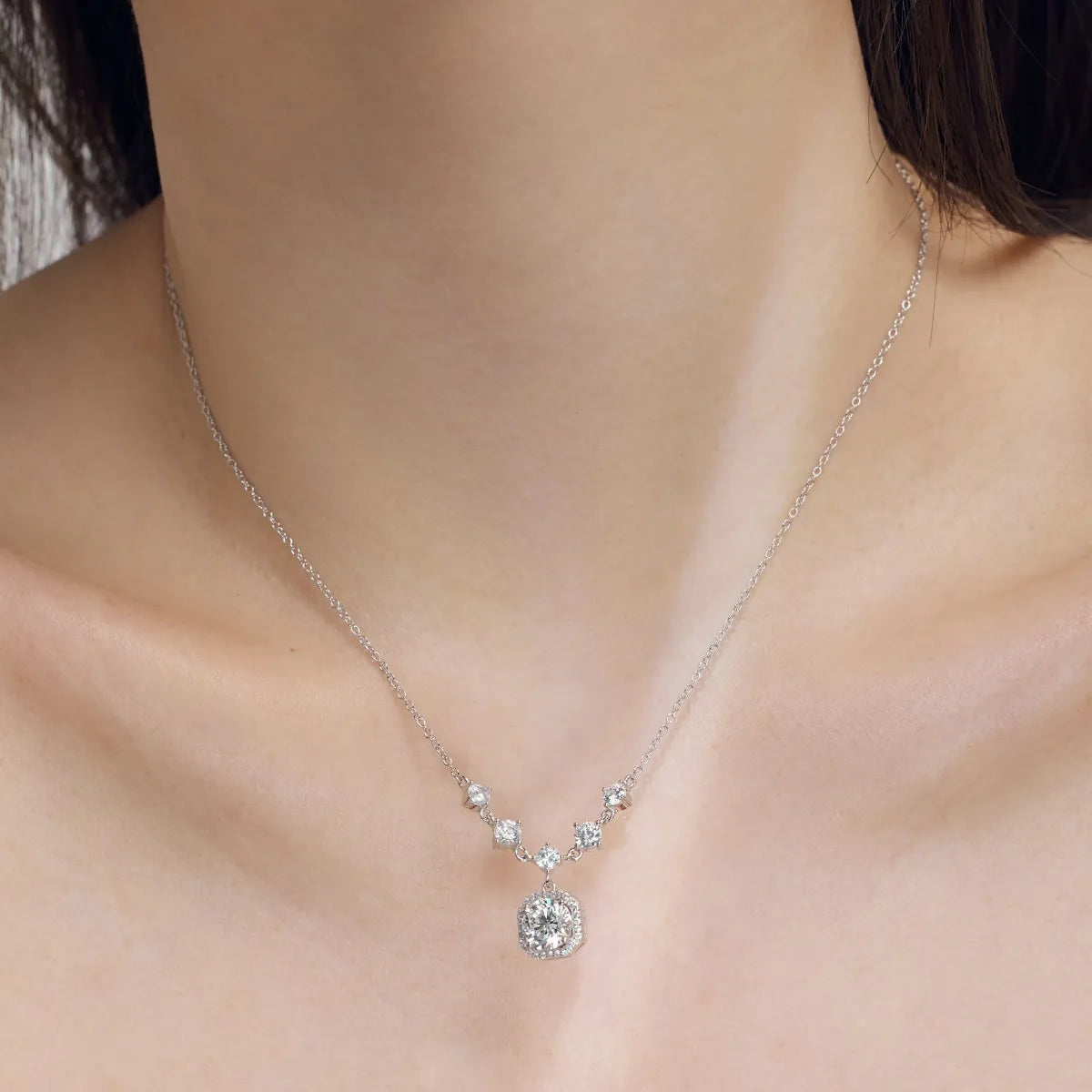 925 Silver 5A CZ Pendant Necklace DY190868 product image 6