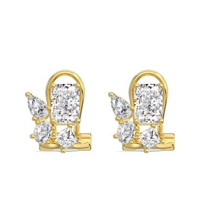 KAKODIY No Minimum Quantity 925 Sterling Silver Stud Earrings with Colored Zirconia Paving 18K Gold Plated Earrings