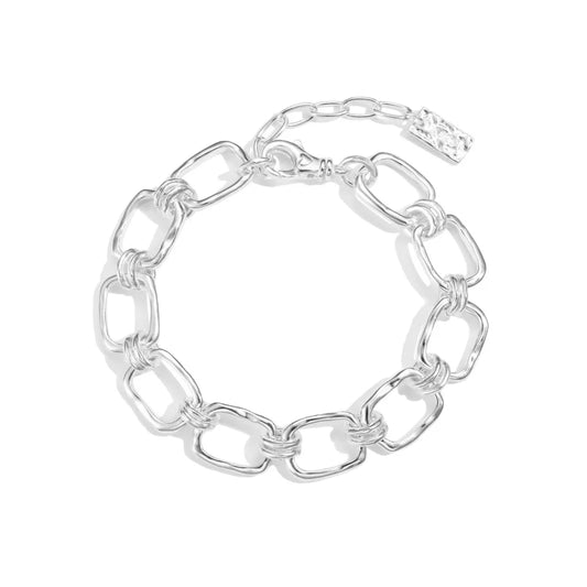 Dylam 2024 New Hot Sale 925 Sterling Silver Link Chain Bracelet Original Diy Charms Designer Square Bracelets Jewelry Women