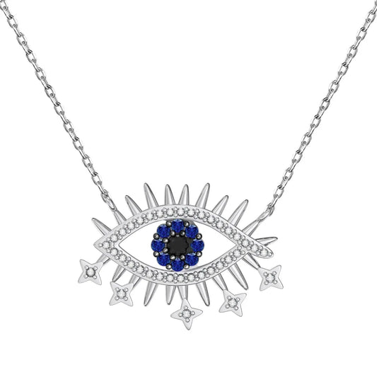 925 Silver Evil Eye CZ Pendant Necklace DY190835 by KAKODIY
