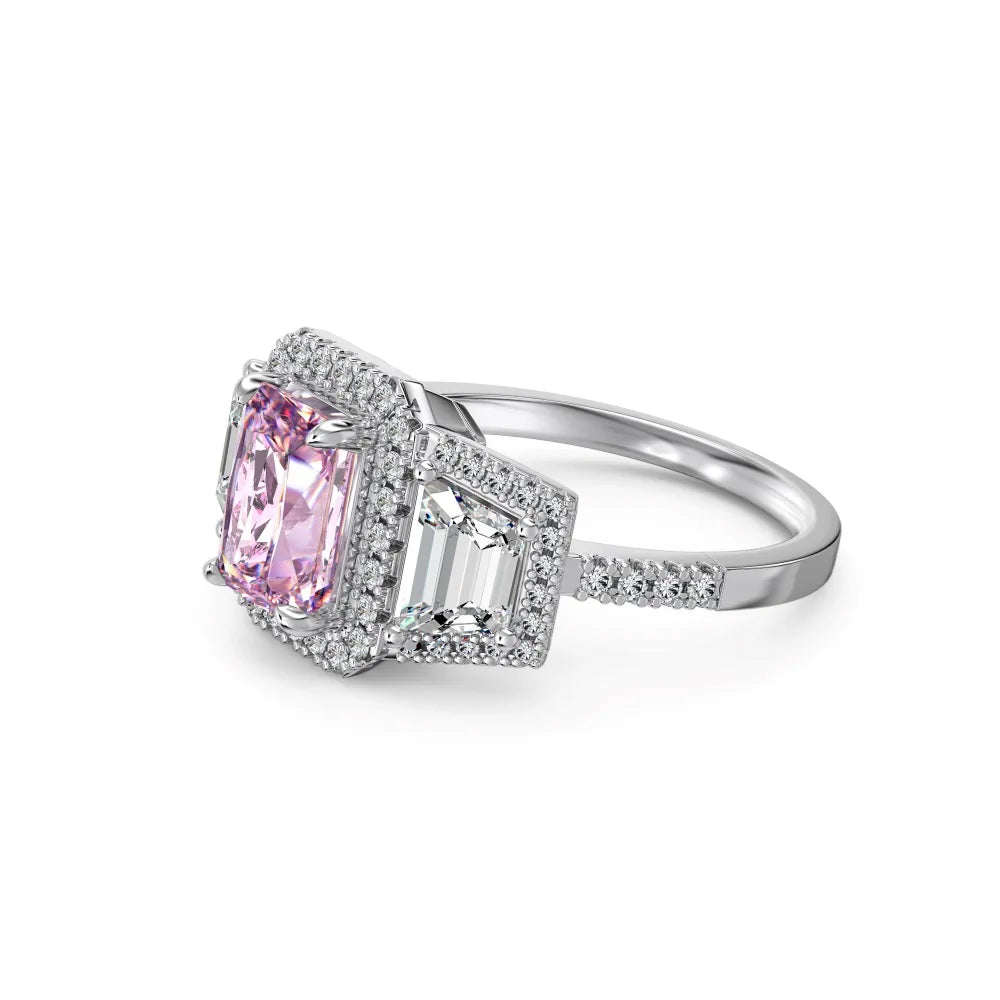Custom Jewelry Manufacturer Rhodium Plated Sterling Silver 8A Iced Out Cut Zircon Stone Eternity Band Women Wedding Rings