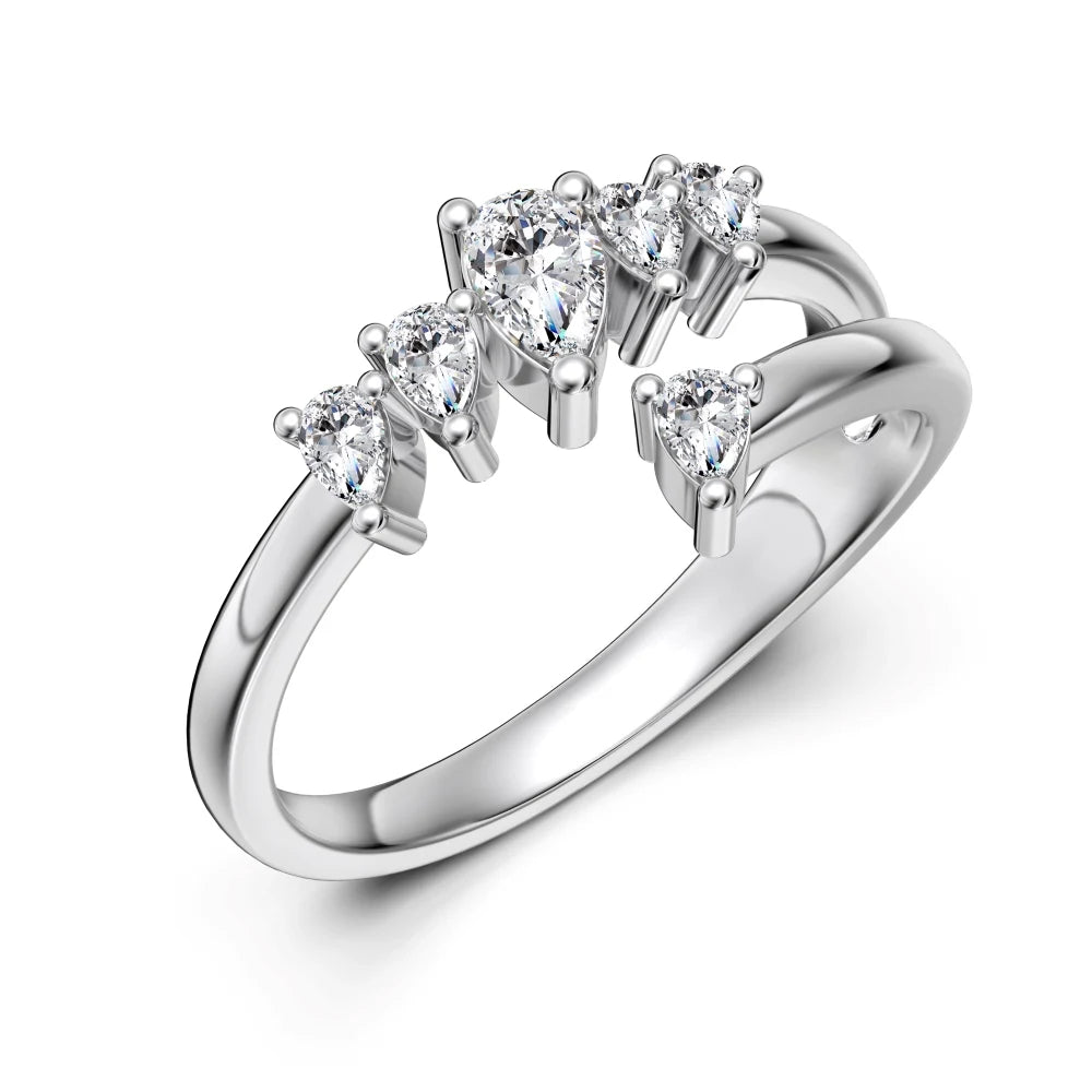 925 Sterling Silver 5A CZ Bridal Engagement Ring product image 6