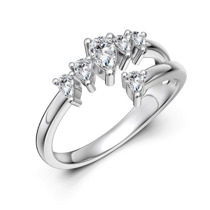 925 Sterling Silver 5A CZ Bridal Engagement Ring product image 6