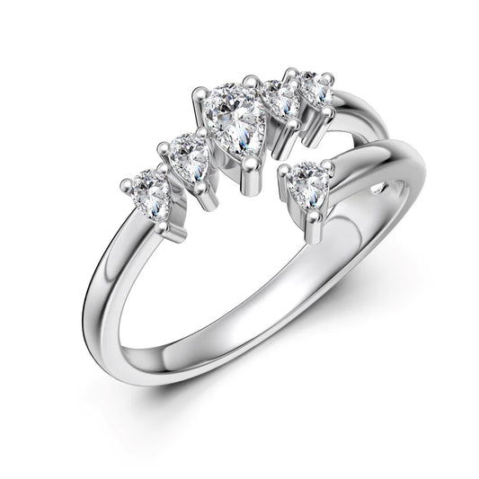 925 Sterling Silver 5A CZ Bridal Engagement Ring product image 6