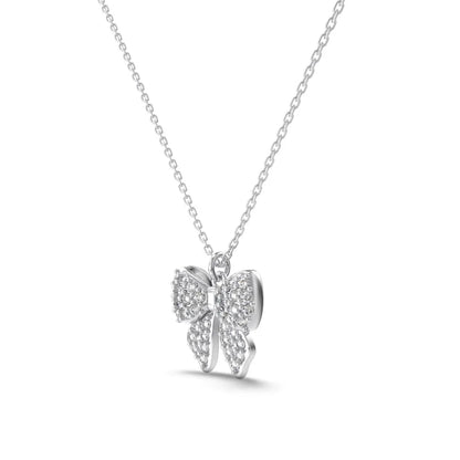 Elegant Fine Fashion Women Jewelry S925 Silver Link Chain Xmas Christmas Gifts 5A Zirconia Butterfly Pendant Necklaces
