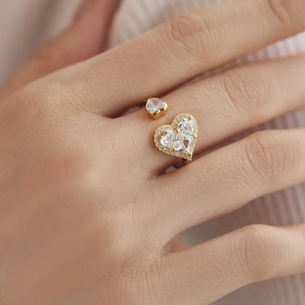 925 Silver Heart CZ Engagement Ring DY120723 product image 5