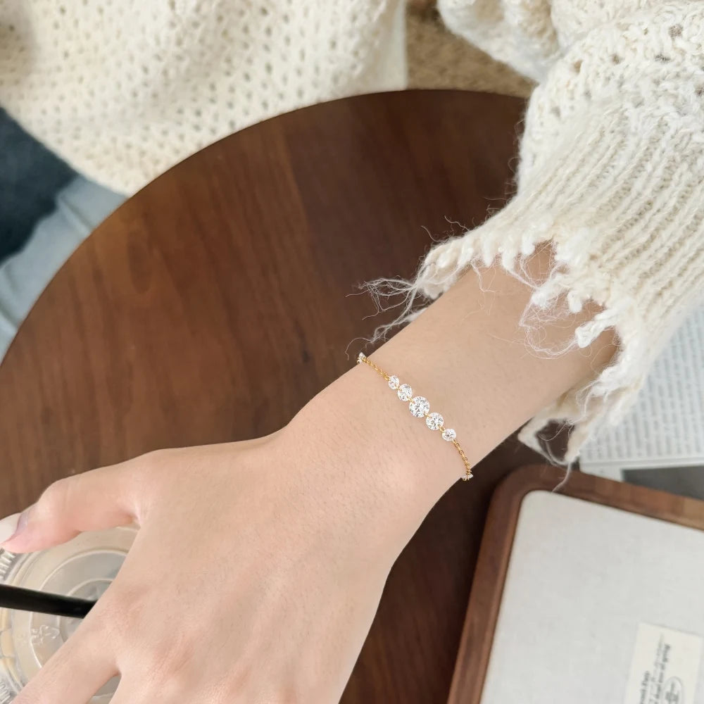 925 Sterling Silver 5A CZ Chain Bracelet DY150563 product image 4