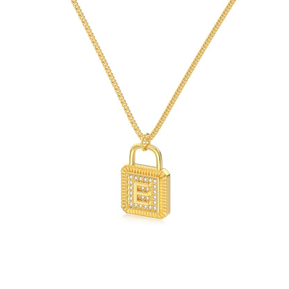 925 Sterling Silver Lock Bridal Initial Necklace product image 12