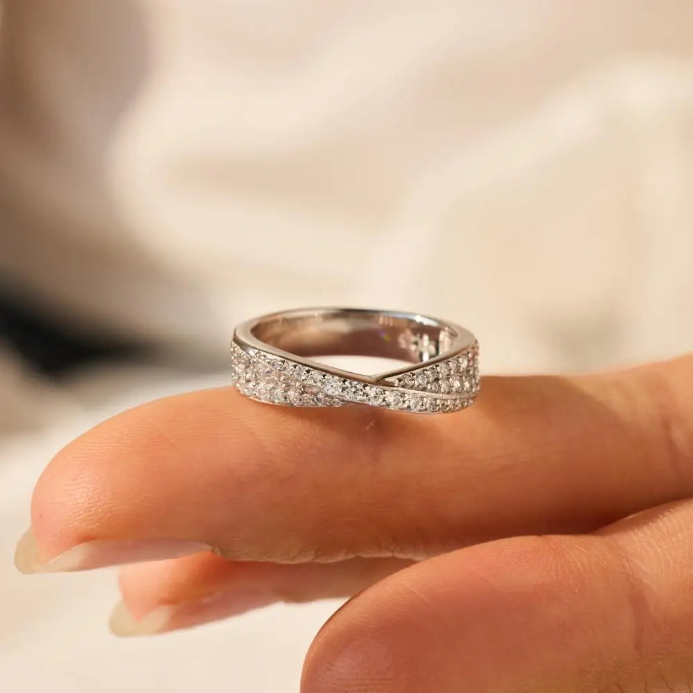 925 Silver CZ Bridal Engagement Ring DY121254 product image 6