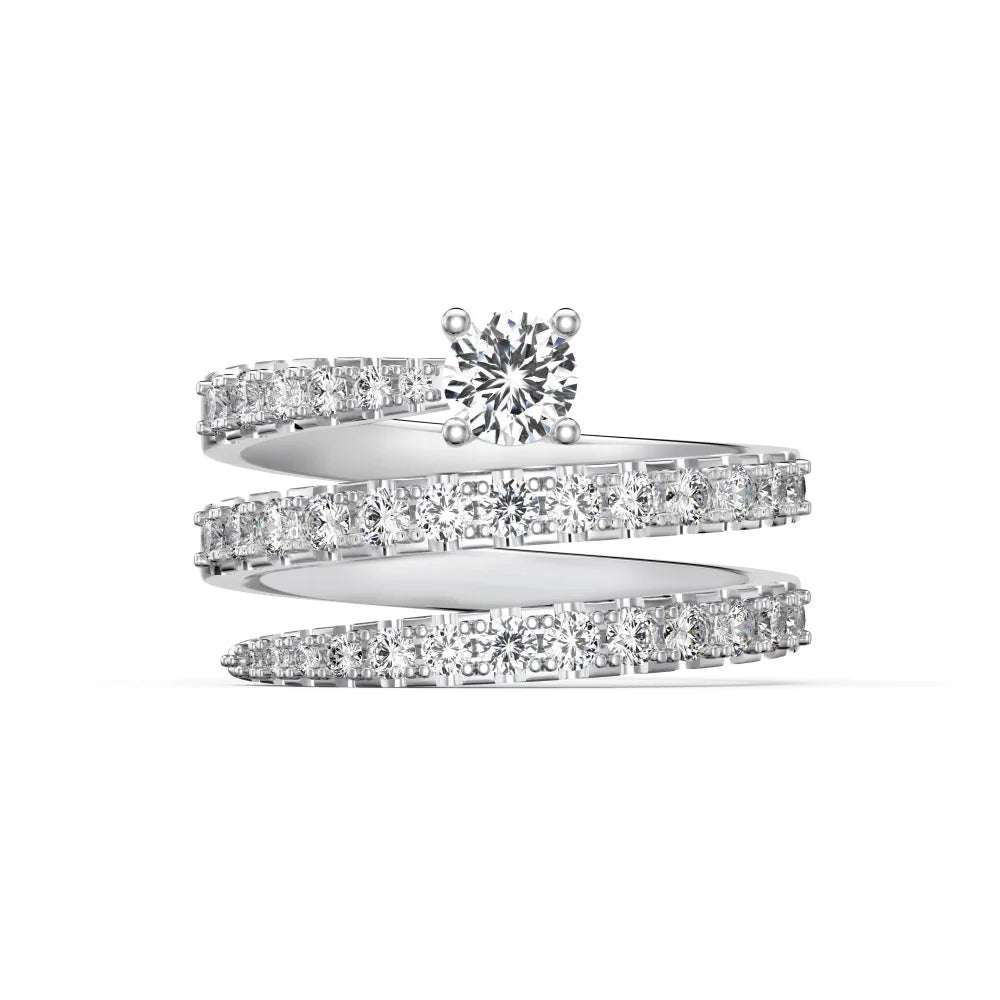925 Silver Geometric CZ Engagement Ring DY120956 product image 7