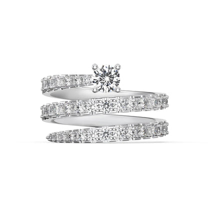 925 Silver Geometric CZ Engagement Ring DY120956 product image 7