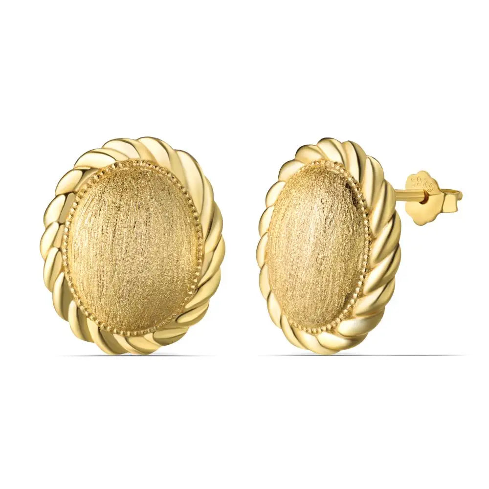 KAKODIY Jewelry Luxury Made in Italy 22K Gold Stud Earrings Women 925 Sterling Silver Oversized Earrings - product image 1