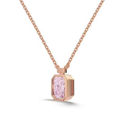 Luxury Fine Jewelry S925 Silver Solitaire Rectangle 8A Crushed Iced Out Cut Cubic Zirconia Pendant Necklace for Women