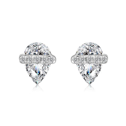 KAKODIY Small Cute Design Boutique Jewelry 925 Sterling Silver 5A Cubic Zirconia Shiny Pear Stud Earrings For Women Everyday Wear - product image 1