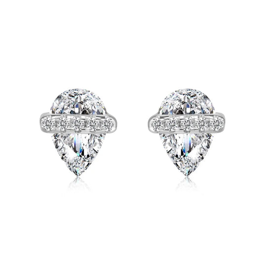 KAKODIY Small Cute Design Boutique Jewelry 925 Sterling Silver 5A Cubic Zirconia Shiny Pear Stud Earrings For Women Everyday Wear - product image 1