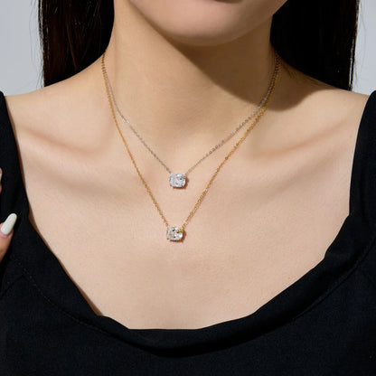 925 Sterling Silver Bow 5A CZ Pendant Necklace product image 2