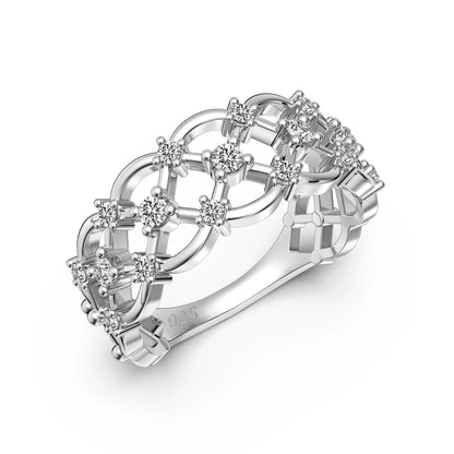 925 Sterling Silver Lock 5A CZ Wedding Ring product image 8