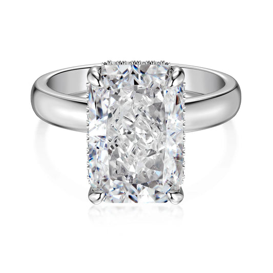 Fashion Women Jewelry Wedding Band Sterling Silver 8A Crushed Iced Out Cut Cubic Zirconia Engagement Bridal Rings