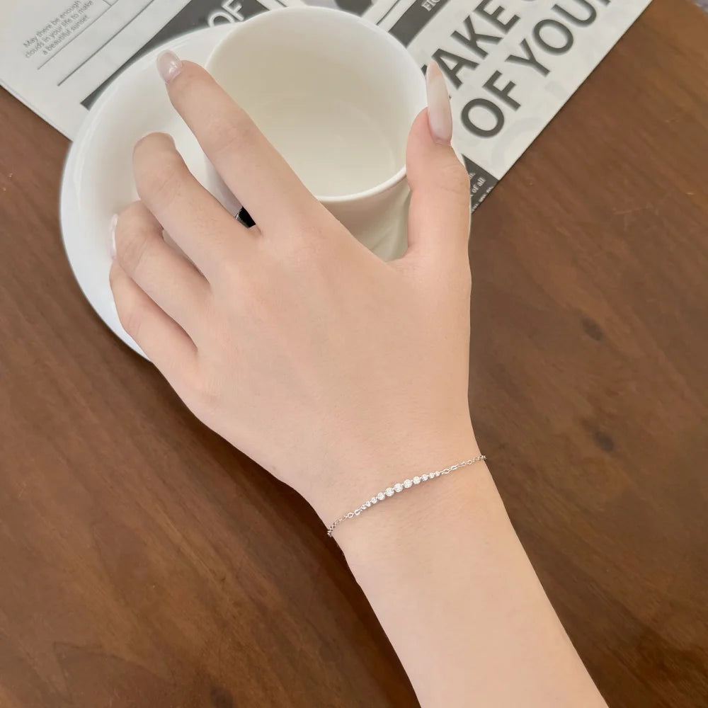925 Sterling Silver 5A CZ Minimalist Bracelet product image 3