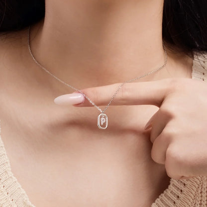 925 Sterling Silver CZ Initial Necklace DY191344 product image 2