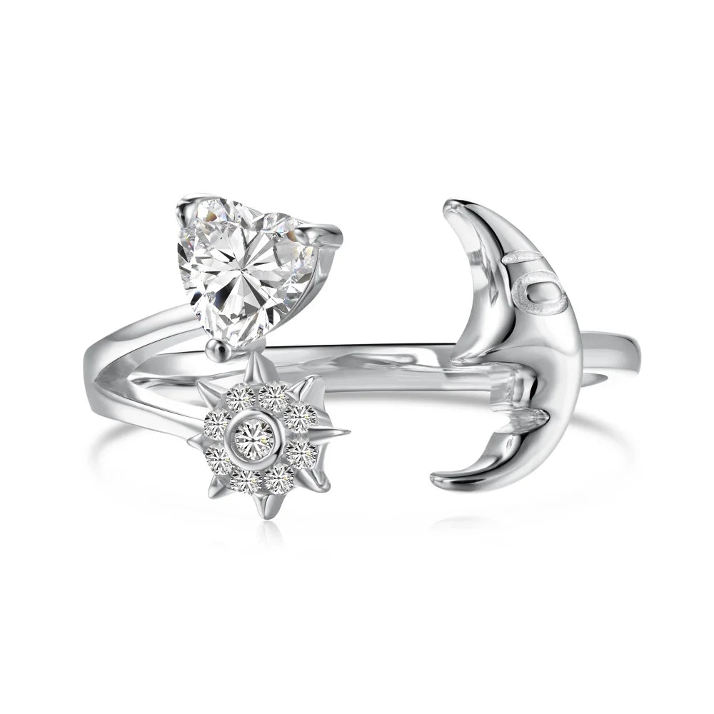 925 Sterling Silver Heart CZ Personalized Ring product image 8