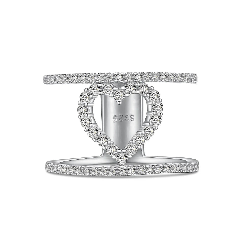 925 Silver Heart CZ Engagement Ring DY121019 by KAKODIY