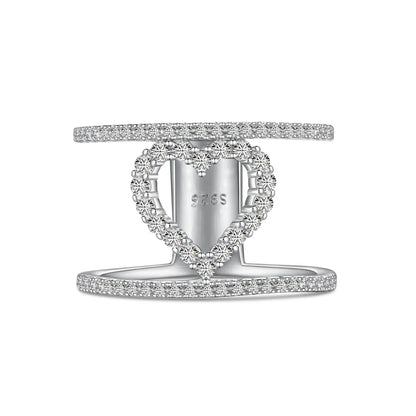 925 Silver Heart CZ Engagement Ring DY121019 by KAKODIY