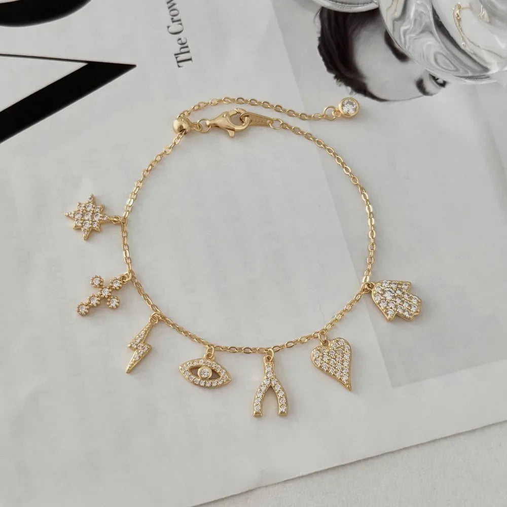 925 Sterling Silver Y Initial CZ Bracelet product image 5