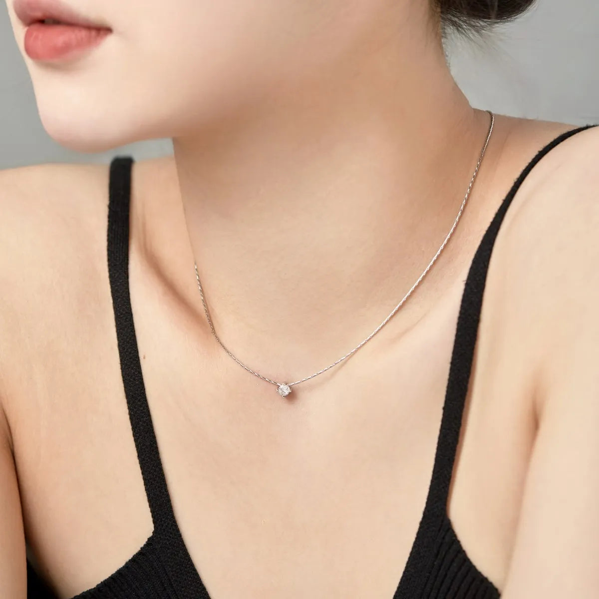 925 Silver CZ Minimalist Pendant Necklace DY190663 product image 6