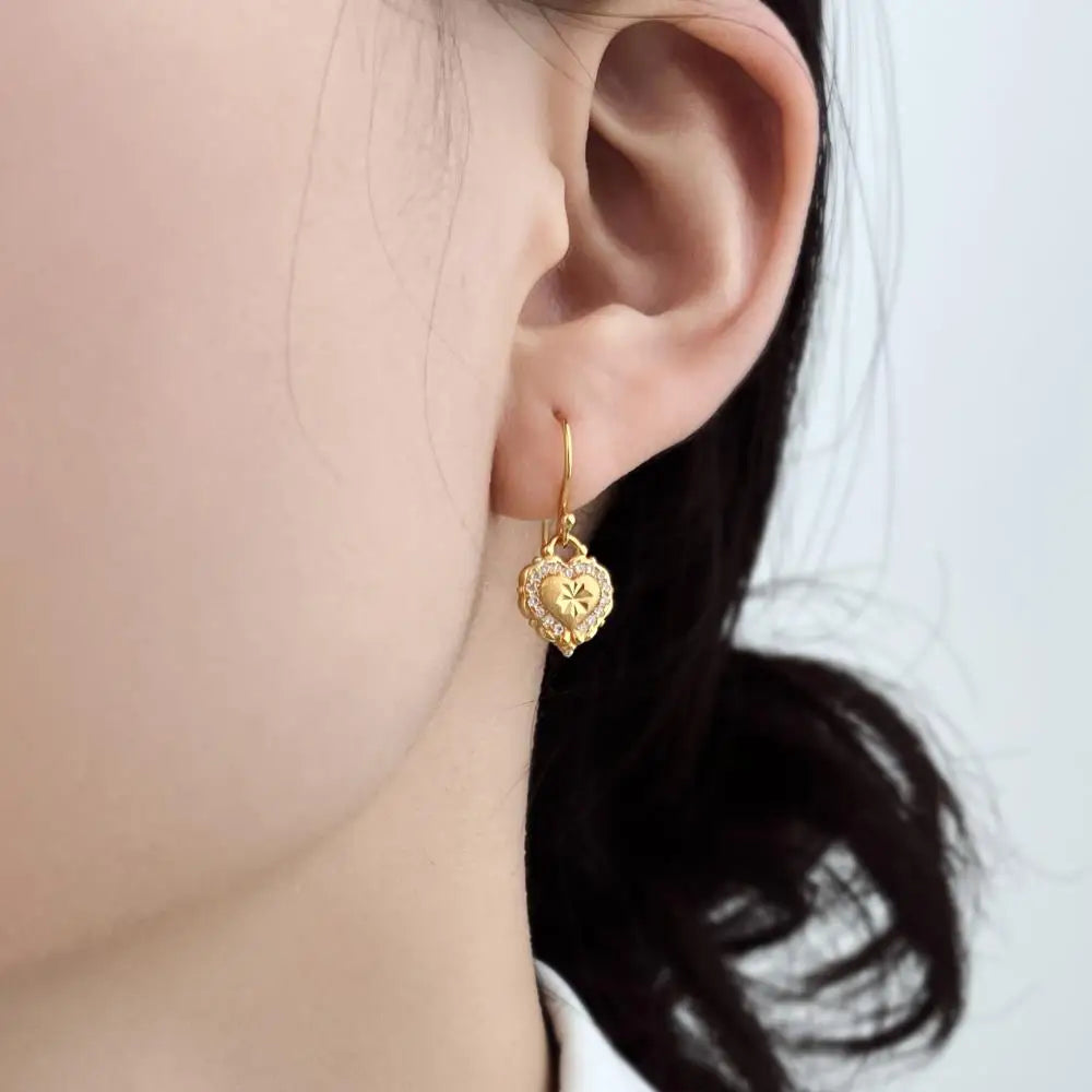 KAKODIY Special Drip Heart Pendant Gold Plated Earrings 925 Sterling Silver Fine Jewelry Earrings - product image 3